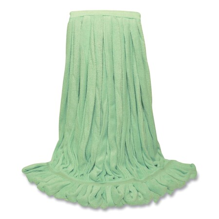 Odell 1.5 in Looped-End Wet Mop, Green, Microfiber, PK12 MWTLGNB